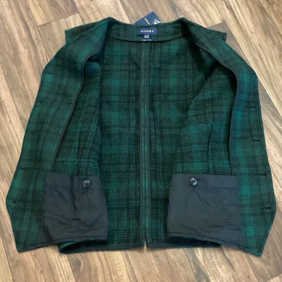 Piombo Hunting Vest Front Button Woman's XXL Green Plaid Front Pockets - Picture 5 of 10